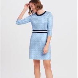 DRAPER JAMES PERSELY PONTE DRESS in light blue and navy- LIKE NEW